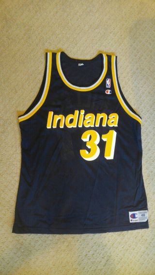 Vintage Reggie Miller 31 Indiana Pacers Nba Jersey Champion Throwback Size 48