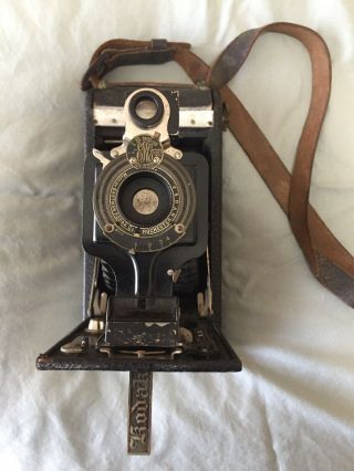 Kodak No.  1a Autographic Junior Folding Camera With Leather Handle