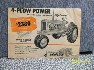 Vintage Allis Chalmers Tractor Wd - 45 Dealer Mail Brochure Hustisford Wisconsin