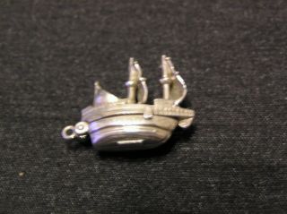 Vintage Silver Charm Of A Galleon Which Opens And Weighs 4.  0 Grammes 53