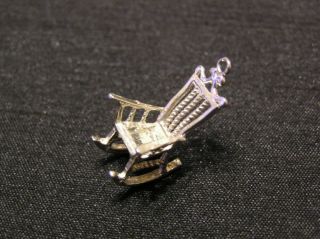 Vintage Silver Charm Of A Rocking Chair Which Weighs 1.  7 Grammes 41