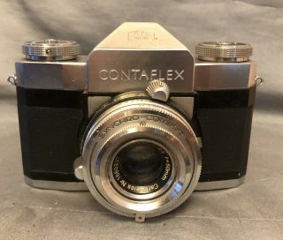 Zeiss Ikon Contaflex Camera W/ Synchro - Compur Tessar 1:2.  8 50mm W/ Case
