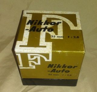Box Only For Nikon F Nikkor - Auto 35mm F:2.  8 Lens Box Only