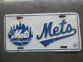 Vintage York Mets License Plate