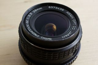 Asahi SMC PENTAX - M 28mm 1:3.  5 Vintage Camera Lens Japan 2