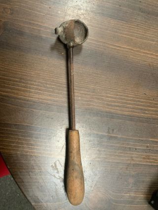 Vintage Cast Iron Lead Pot Ladle Pouring Tool Bullet Mould