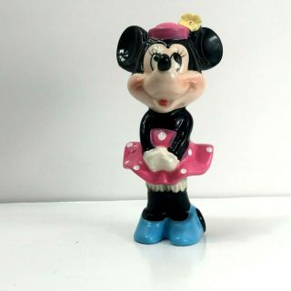 Vintage Walt Disney Productions Minnie Mouse Ceramic Figurine Made In Japan 6 "