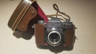 Carl Zeiss Ikon Contaflex Slr Camera With Pantar 45mm 1:2.  8 Lens
