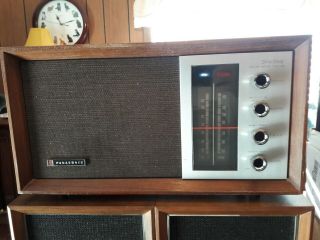 Vintage Panasonic Re 7257 Solid - State 2 - Band Stereo Tabletop Wood Am/fm Radio