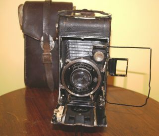 Vintage VOIGTLANDER 1923 COMPUR Folding Camera & 1:4.  5 10.  5cm Skopar Lens & Case 2