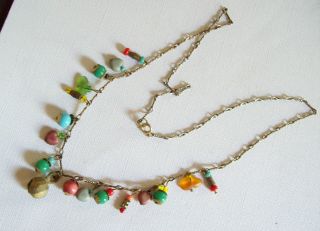 Lovely Vintage Art Glass Dangling Necklace