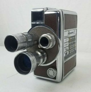 Vintage Revere 8 Model 44 Turret 8mm Movie Film Camera