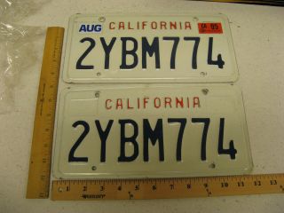 1995 95 California Ca License Plate Tag Pair Set 2ybm774