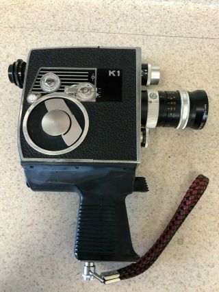Bolex Paillard Reflex K1 8mm Movie Camera,  KERN 8 - 36mm f/1.  9 Lens,  Case 3