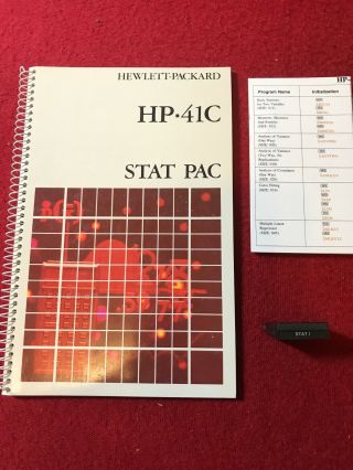 Stat Pac Module For Hp - 41cx Hewlett - Packard Calculators
