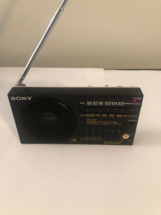 Vintage Sony Icf - 12 2 Band Pocket Am/fm Radio - Perfectly,  No Blemishes