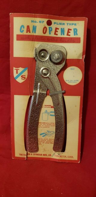 Vintage Plier Type Can Opener No.  57 Turner & Seymour Made In Usa In Package