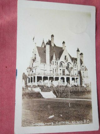 Craigdarroch College,  Victoria,  B.  C.  Vintage B&w R.  P.  Postcard 1920 