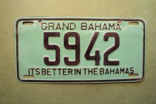 Bahamas - Grand Bahama Passenger License Plate - 1977