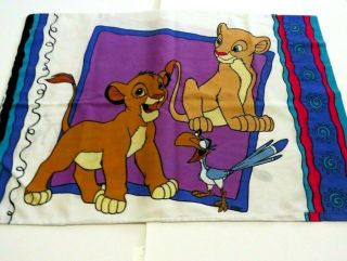 Vtg Disney Lion King Standard Twin Bed Size Pillowcase Nala Simba Timon Pumba