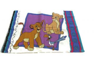Vtg Disney Lion King Standard Twin Bed Size Pillowcase Nala Simba Timon Pumba 3