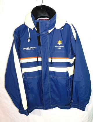 Marker Mens L 2002 Salt Lake City Winter Olympics Ski Jacket Coat Bud Light Beer