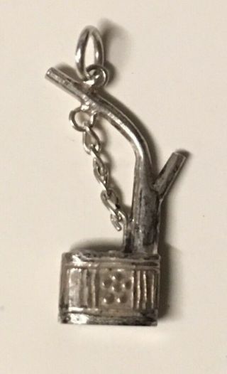 Vintage Scarce Opium Water Pipe Silver Charm 0.  9 Grams For Charm Bracelet.