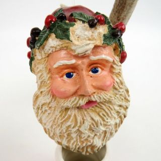 Vintage Silvestri Santa Head Christmas Ornament and Red Boot Toothpick Holder 2
