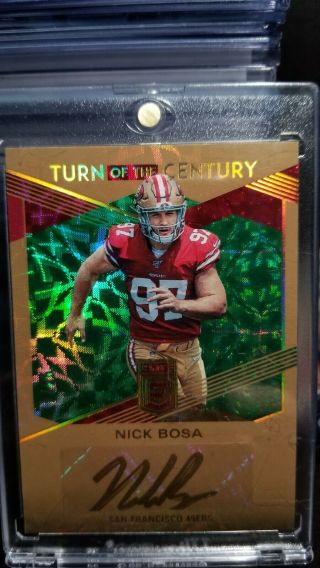2019 Elite Fotl 49ers Nick Bosa Turn Of The Century Gold Ink Auto Rookie 13/25