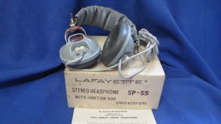 Vintage Lafayette Sp - 55 Stereo Headphones Made In Japan Nos