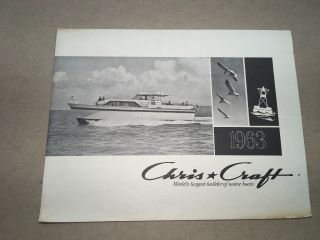 Ad Specs Chris Craft Boat Brochure 1963 Cavalier Ski Jet Holiday Sedan Yatch B&w