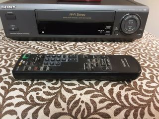 Sony SLV - 676HF 4 Head VCR VHS Player Recorder,  With Remote, 2