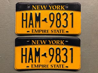 York Empire State License Plate Pair Ham - 9831