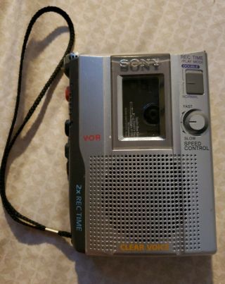 Vintage Sony Tcm - 200dv Cassette Corder/voice Recorder