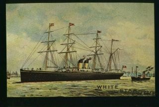 Ss Britannic / Ss Germanic - White Star Line - Vintage Ship/oceanliner Postcard