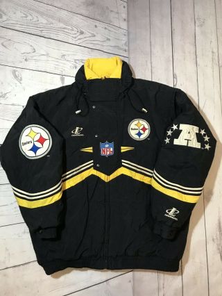 Vintage Pittsburgh Steelers Jacket Mens Xl Logo Athletic 90s Nfl Pro Line Vtg