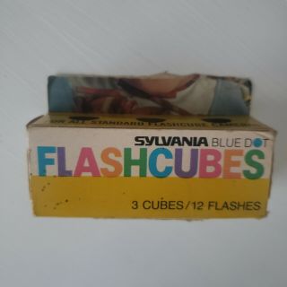 Sylvania Blue Dot Flash Cubes Vintage Pack Of 3 Cubes = 12 Flashes