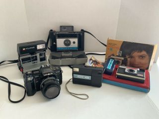 Vintage Camera Lot; Minolta,  Polaroid,  Kodak,  Magic Cube