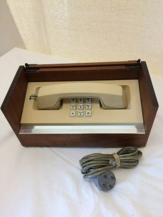 Vintage Western Electric Executive Desk Phone In Wood Walnut Box 1970 