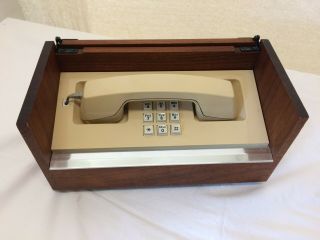 Vintage Western Electric Executive Desk Phone in Wood Walnut box 1970 ' s 2
