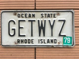1979 Rhode Island Vanity License Plate Getwyz