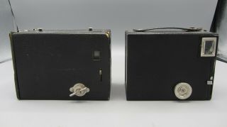 4 Vintage Box Cameras Kodak Agfa Ansco - Brownie Target / Shur Shot / No.  2 D 2