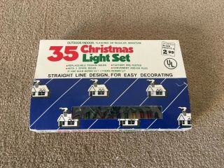 VINTAGE MINIATURE CHRISTMAS LIGHT SET OF 35 WITH BOX 2