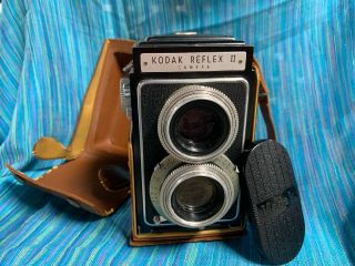 Vintage Kodak Reflex Ii Camera W/ Leather Case Not