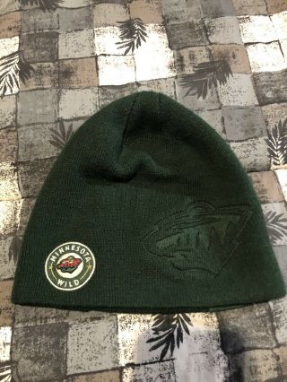 Minnesota Wild Stocking Cap Winter Knit Hat Beanie Uncuff Clincher Green Nhl