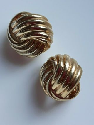 Vintage Gold Coloured Clip - On Earrings