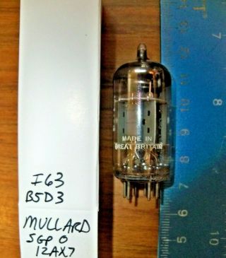 Strong Mullard I63 Short Gray Plate O Getter ECC83 / 12AX7 Tube - 108/98 3