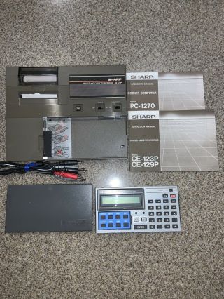 Vintage Sharp Pc - 1270 Pocket Computer And Printer