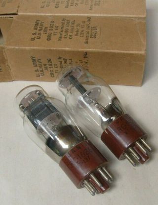 2 Vintage Rca Vt - 137 Jan Crc 1626 Tubes Matching Codes Boxes Military -