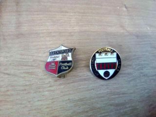 2 Vintage Brentford Fc Pin Badge 1 By Reeves Of Birmingham